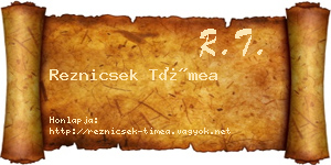 Reznicsek Tímea névjegykártya